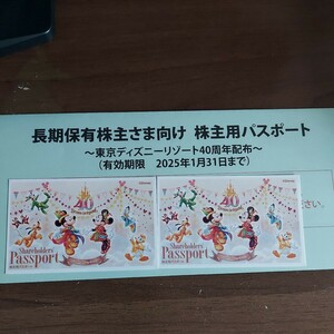 東京ディズニーリゾート 株主優待 未使用 2枚 25年1月31日 オリエンタルランド ディズニーランド ディズニーシー パスポート 