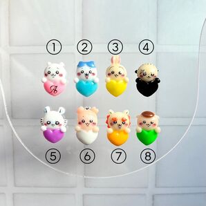 3Dネイルパーツ ちいかわ モモンガ うさぎ ハチワレ イニシャル オーダー