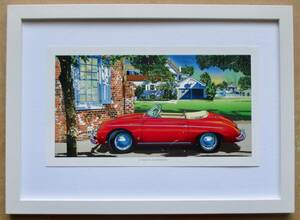  鈴木英人「PORSCHE356」印刷物 画集画 A4新品額入り