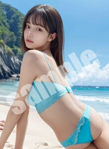 AI美女 AIイラスト A4ポスター 写真用光沢紙使用 高画質 AIアート AIグラビア コスプレ かわいい 女の子 美人 美少女 水着　ab0211