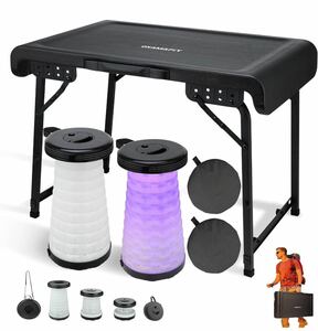 [... also carrying convenience ] outdoor portable folding table stool ×2 black 