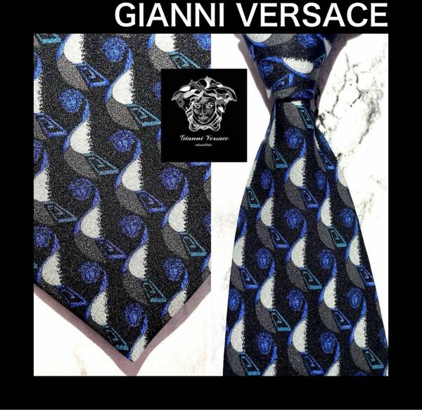 【荒波風メデューサ柄】190ジャンニヴェルサーチネクタイ GIANNI VERSACE