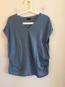 [ free shipping ] used PROFILE profile lady's blouse cut and sewn made in Japan size 38