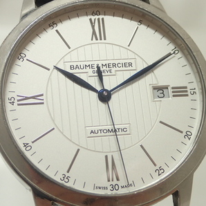 5062[T]BAUME&MERCIER/ボーム＆メルシエ/65773/クラシマ/自動巻き/メンズ腕時計/裏スケ/白文字盤の画像3