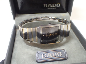 5198[T]RADOラドー/ダイアスター/129.0266.3/メンズ腕時計/黒文字盤/ジャンク
