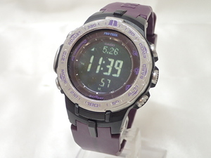 5266[T]CASIO Casio /PRO TREK/ Protrek /PRW-3100/ radio wave solar / multiband 6/ men's wristwatch / outdoor watch / purple 