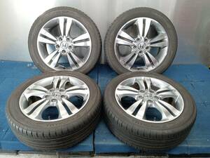 ★8分山★21年製★ ヨコハマBluEarth-GT AE51 205/55R17　ホンダ ストリーム純正ホイール 17×6J +55 5H-114.3 4本セット　E827