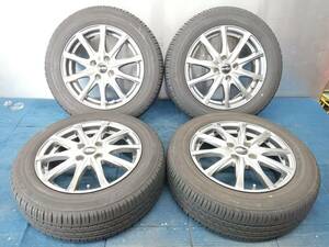 ★7.5-8.5分山★20.21年製★ ブリヂストンECOPIA 175/65R15　社外ホイール 15×5.5J +45 4H-100 4本セット アクア・ヴィッツ等　E914