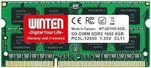 WINTEN ノートPC用 メモリ DDR3L 1600 PC3L-12800 低電圧 8GB 204Pin CL11 1.35V
