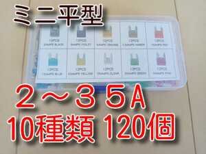  sale! 10 kind 120 piece * free shipping * Mini flat type fuse set 2A 3A 5A 7.5A 10A 15A 20A 25A 30A 35A Mini blade fuse 