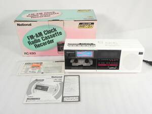[R836]* beautiful goods *National/ National cassette attaching digital clock radio FM/AM RC-X80 original box * manual attaching 