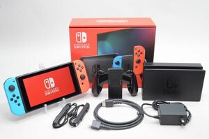 [中古]Nintendo Switch 本体 2019 軽量化パッケージ版 [Joy-Con(L)ネオンブルー/(R)ネオンレッド] HAD-S-KABAH