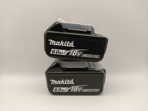 動作品 2個 マキタ Makita 純正 リチウムイオン バッテリー　BL1860B 6.0Ah 18V BL1860 雪マーク 雪印 インパクトドライバー 52 検索) 美品