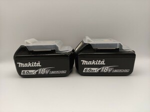 動作品 2個 マキタ Makita 純正 リチウムイオン バッテリー　BL1860B 6.0Ah 18V BL1860 雪マーク 雪印 インパクトドライバー 54 検索) 美品