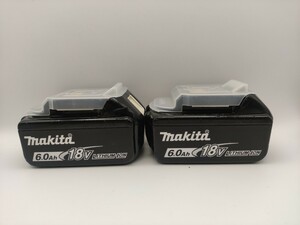 動作品 2個 マキタ Makita 純正 リチウムイオン バッテリー　BL1860B 6.0Ah 18V BL1860 雪マーク 雪印 インパクトドライバー 70 検索) 美品