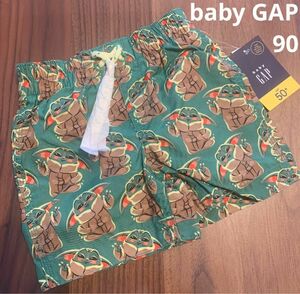 【新品】GAP ベビー ギャップ starwars スターウォーズ ヨーダ 水着 サーフパンツ 男の子 スイムウェア 90cm