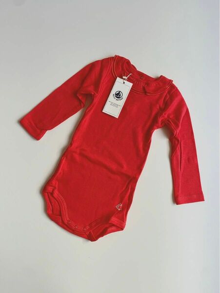 新品　petitbateau プチバトー　長袖ロンパース　12m