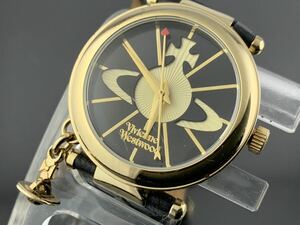 [A1307]1円～☆メンズ レディース腕時計 クォーツ ヴィヴィアンウエストウッド vivienne Westwood VV006BKGD動作品