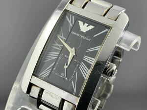 [A1307]1円～☆メンズ腕時計 クォーツ アルマーニ エンポリオアルマーニ EMPORIO ARMANI スモセコ AR-0156 動作品