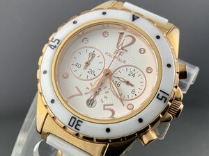 [A1308]1 jpy ~* men's lady's wristwatch quartz chronograph Folli Follie FOLLI FOLLIE WF8R032BV operation goods 