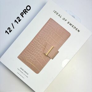 アイディール・オブ・スウェーデン iPhone 12 / 12 PRO 手帳型 / 背面 2wayケース ローズ・クロコ