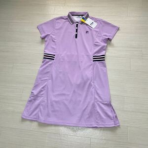 新品 FILA GOLF フィラ ゴルフ レディース ゴルフウェア ワンピース バックプリーツ 吸汗速乾 UVカット サイズLL 未使用タグ付き