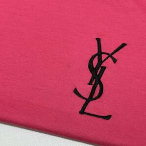 Yves Saint Laurent イヴサンローラン YSL ロゴ 半袖 カットソー シャツ M ピンク レディース レトロ 24-0509の画像4