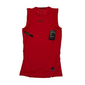 未使用 NIKE PRO ナイキプロ ドライフィット ストレッチ ノースリーブ シャツ S 赤 メンズ 送料185円 24-0509