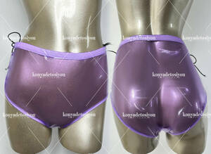 LJH24068-1 purple L-XL super sexy .... see-through cloth side ribbon ero shorts costume play clothes photographing . fancy dress Event costume 