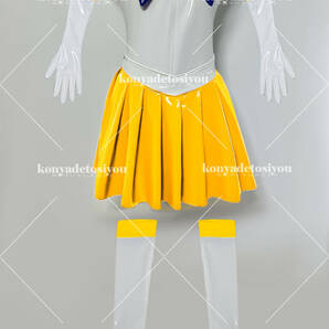 LJH24062白＆黄L-XL 超光沢 美少女戦士セーラームーン コスプレ 衣装 仮装 イベント コミック、アニメ、ゲームキャラクター コスチュームの画像2