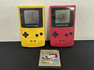 A3　Nintendo　ニンテンドー　GAME BOY　ゲームボーイ　CGB-001　レッドカラー　イエローカラー　ゲーム機　通電確認済み　レトロ　現状品