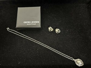 A1 GEORG JENSEN HERITAGE ジョージ・ジェンセン ネックレス イヤリング SV925 シルバー 1995 ブランドアクセサリー 約22.8g 箱付