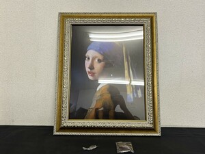美品　A1　フェルメール　真珠の耳飾りの少女　絵画　複製画　レプリカ　額装　美術品　30.5㎝×39㎝　現状品