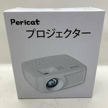 【１円～】Pericat 小型プロジェクター ZC001 ホワイト ホームシアター コンパクト【中古品】_画像1