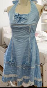 (T3) 可愛い水色ワンピース　ホームクリーニング済み　ワンピース 即決有りワンピース ドレス 匿名配送