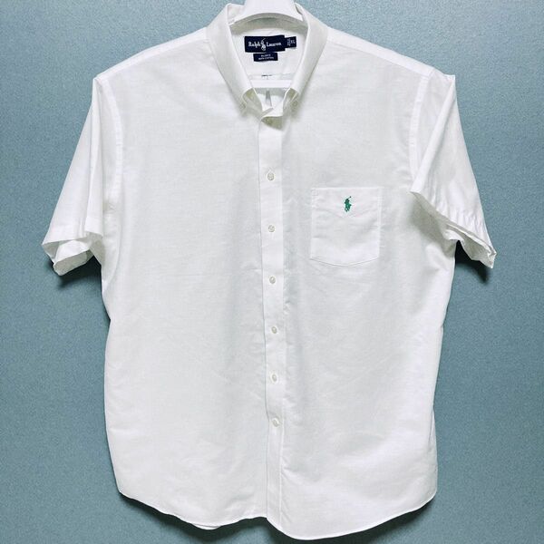 NO8 ラルフローレン　Ralph Lauren ボタンダウン 半袖シャツ ホワイト 半袖 白 シャツ