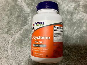 Lシステイン (L-Cysteine)　500mg 100粒　ナウフーズ　 エルシステイン　NOWFOODS