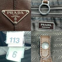 1円【希少!】PRADA プラダ トートバッグ ビジネスバッグ ハンド レザー 本革 ブラウン 茶色 三角ロゴプレート A4◎ 肩掛け◎ 大容量 メンズ_画像10