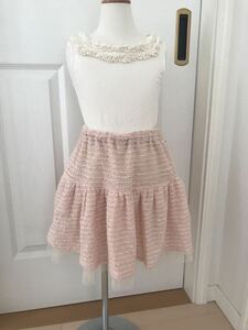  size 140 Mezzo Piano mezzo piano pink tweed skirt 