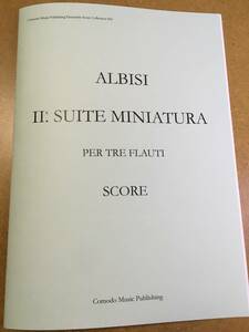 アルビージ作曲　フルート3重奏　小組曲第2番　スコア　（スコアのみパート譜なし）　アンサンブル