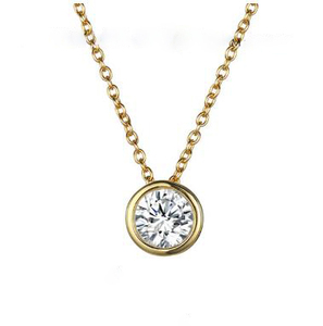  новый товар крупный бриллиант Gold колье Gold Plated довольно большой diamond CZ 18 золотой платина отделка 20