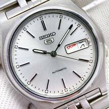 【稼働品】セイコー SEIKO ファイブ 5 メンズ 腕時計 自動巻き AT オートマチック デイデイト 裏スケ 純正ステンレスベルト 3針 7S26-0540_画像1
