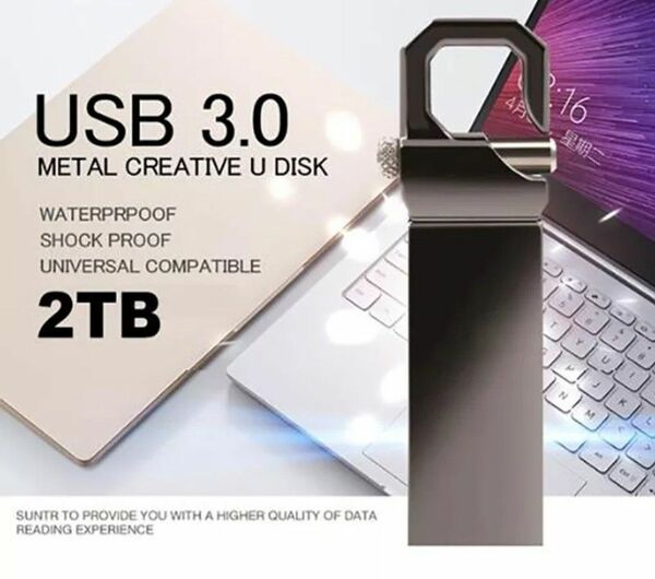 ブラック★キーホルダー 2TB (2000GB)USBメモリ