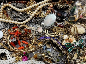 * accessory large amount necklace etc. various together 1kg{ secondhand goods }②*