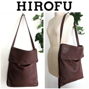  хорошая вещь Hirofu HIROFU Vintage кожа сумка на плечо натуральная кожа большая сумка плечо ..vintage сумка Brown чай цвет женский мужской 