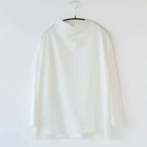 美品　コットン&ナイロン・ダブルニット　ボトルネックT off white size XS FIRMUM カットソー Tシャツ ユニセックス　オフホワイト