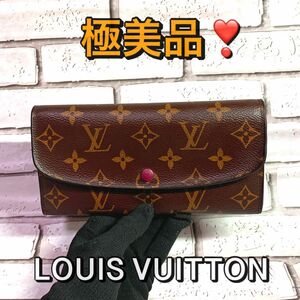 ルイヴィトン　ポルトフォイユ・エミリー　モノグラム　フューシャ LOUIS VUITTON