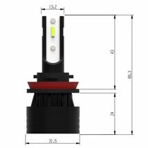 LEDフォグランプ 8000LM レモンイエロー H3/H8/H9/H11/H16/HB4 イエロー 車検対応 3000K 2個セット_画像9