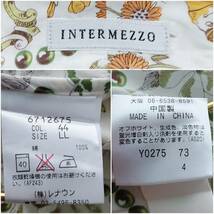 極美品　大きいサイズXL　INTERMEZZO ボタニカル柄　花柄　半袖シャツ　インターメッツォ　240426-11_画像7