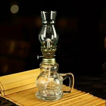 テーブルランプ オイルランプ ガラス 卓上照明 　アルコールランプ レトロ アンティーク ランタン　灯油ランプ_画像4